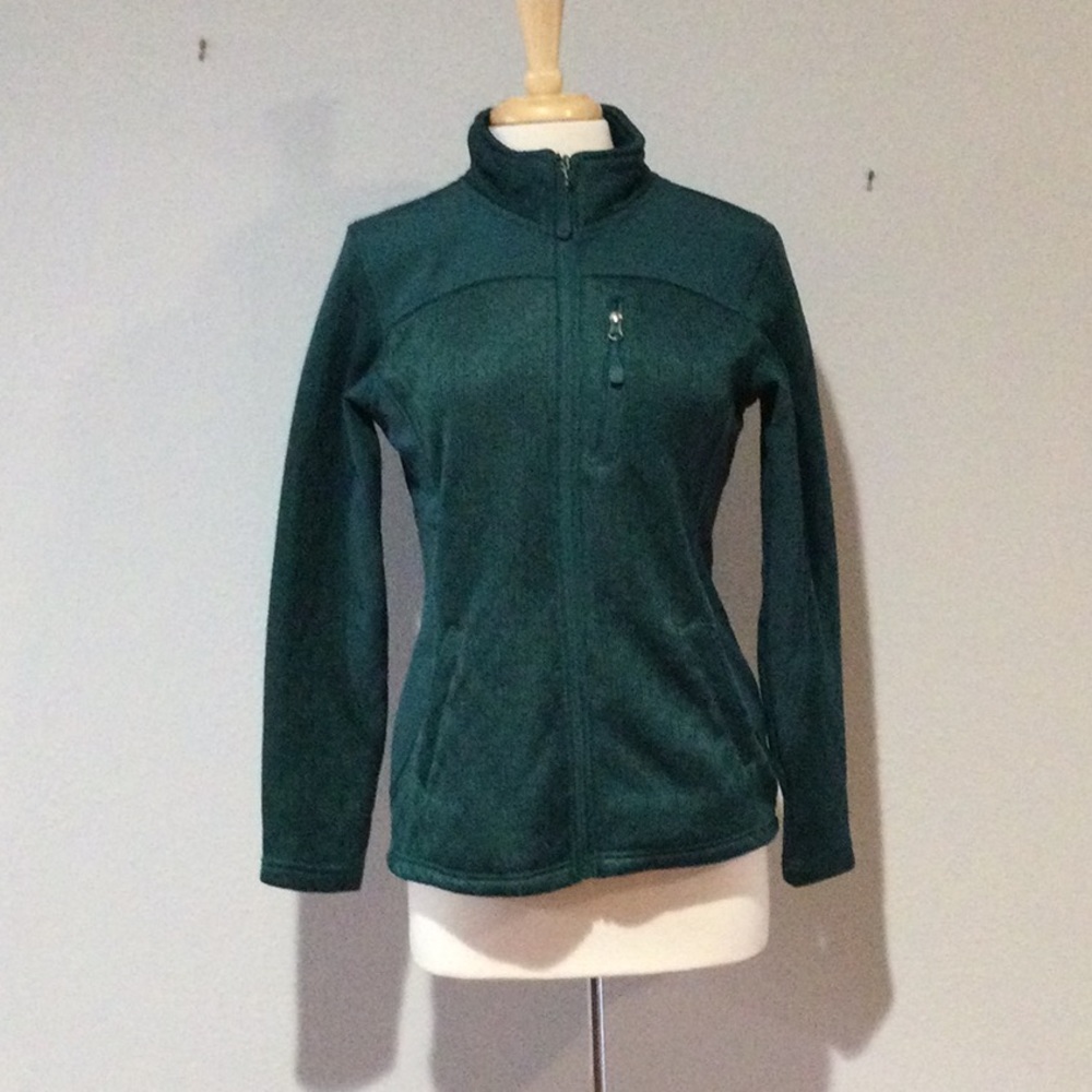 Swiss Tech Green Zip Front Fleece Lined Jacket Size Small